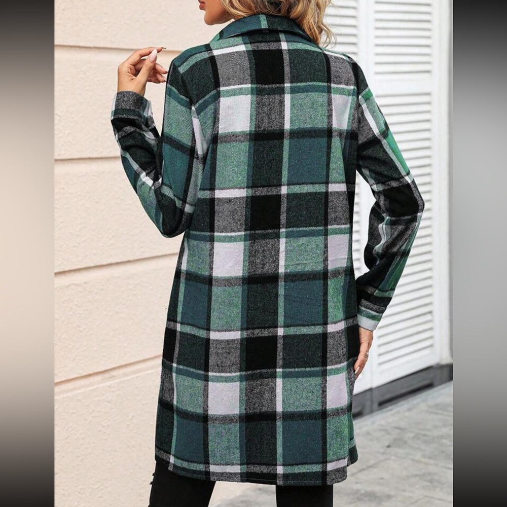 Boho plaid button down jacket - Picture 2 of 5